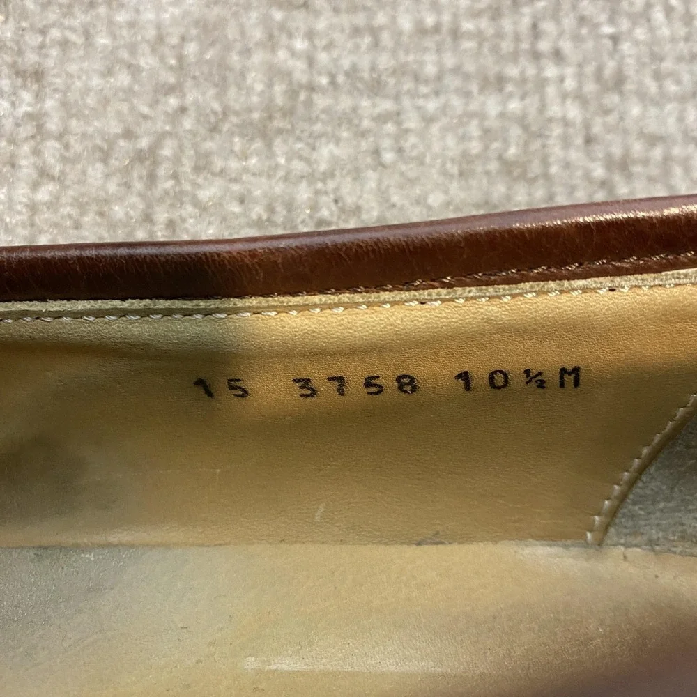 Johnston & Murphy Shoes Mens Size 10.5 M Brown Leather Dress Tassel Loafers 3758